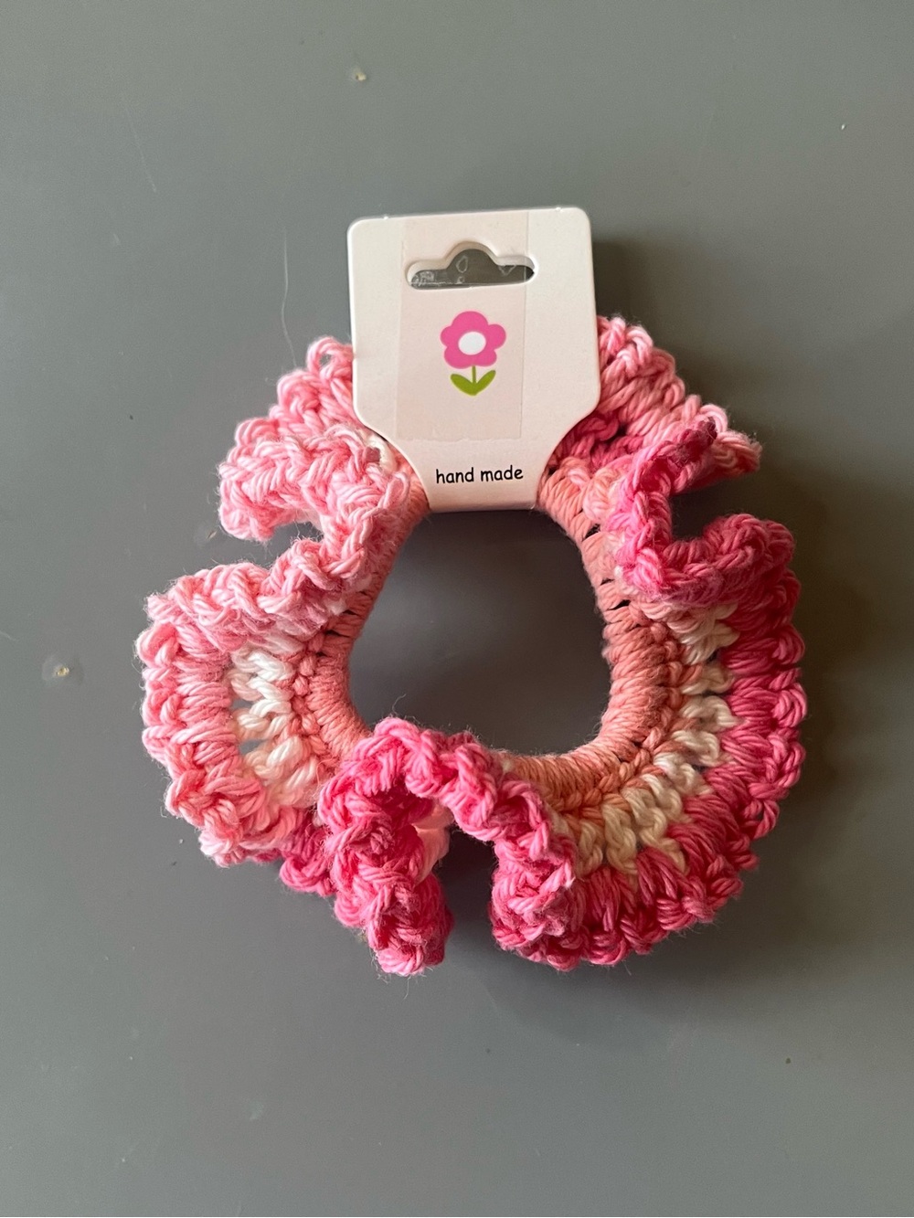 Set of 2 Handmade Crochet Scrunchies - Magenta, Pink, and White Ombre NWT - Picture 3 of 8